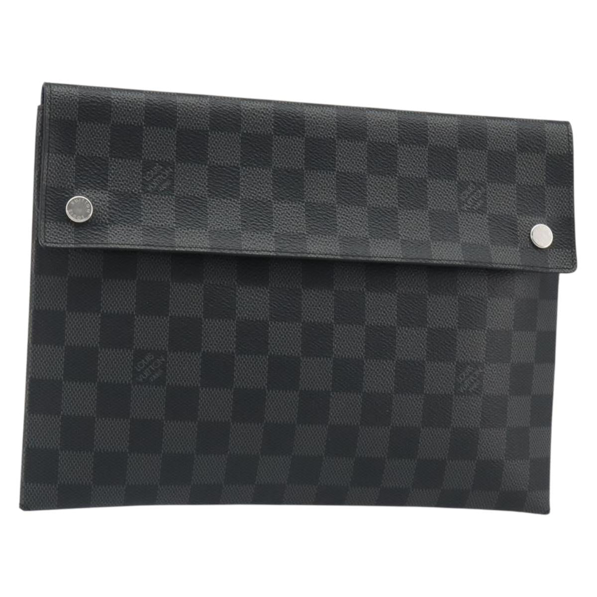 LOUIS VUITTON Damier Graphite Alpha Triple Pouch Bag N60255 LV Auth mr2593A