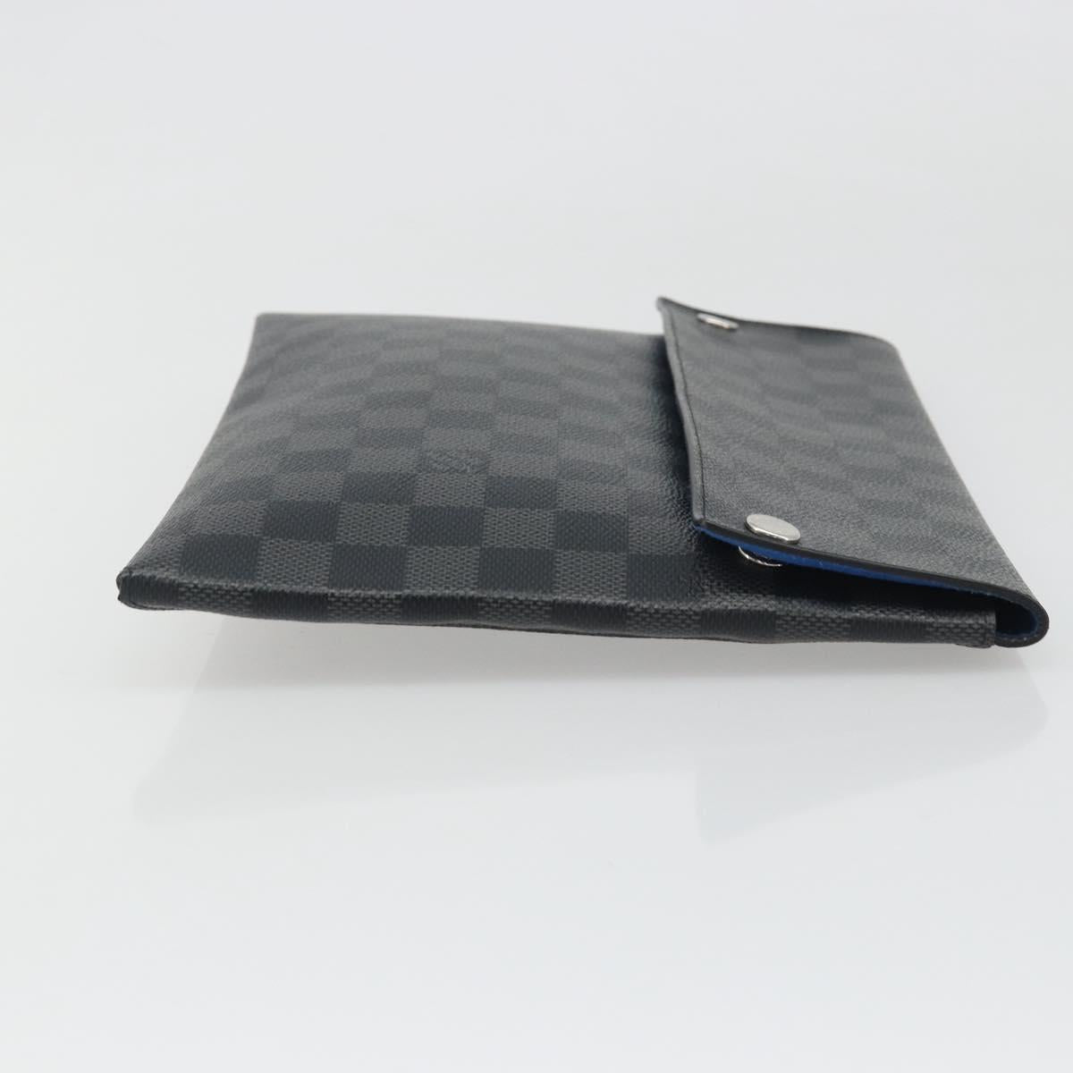 LOUIS VUITTON Damier Graphite Alpha Triple Pouch Bag N60255 LV Auth mr2593A