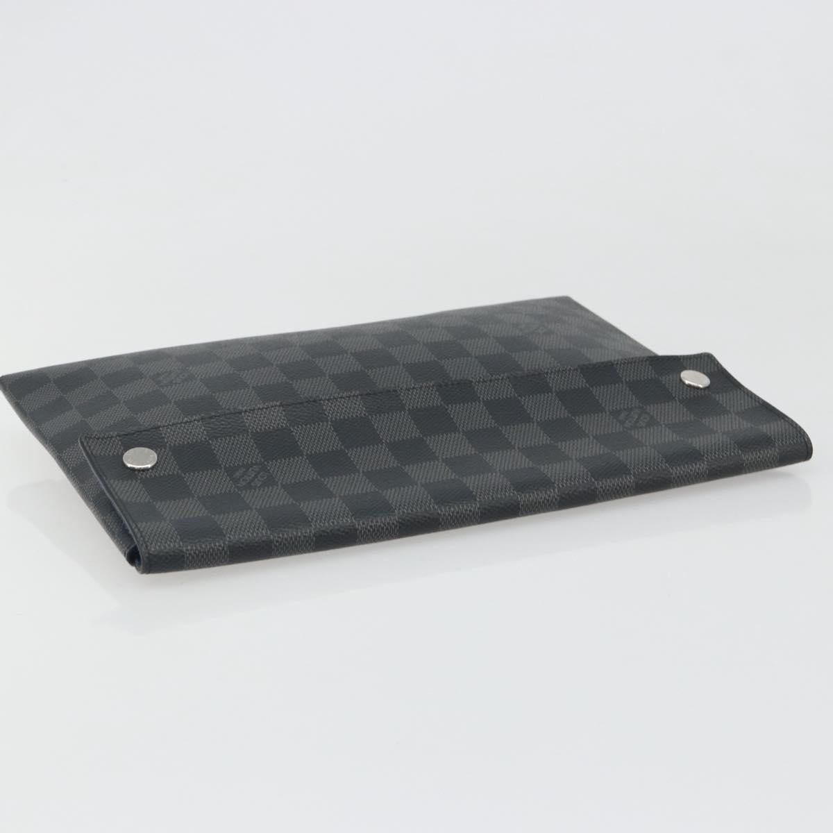 LOUIS VUITTON Damier Graphite Alpha Triple Pouch Bag N60255 LV Auth mr2593A
