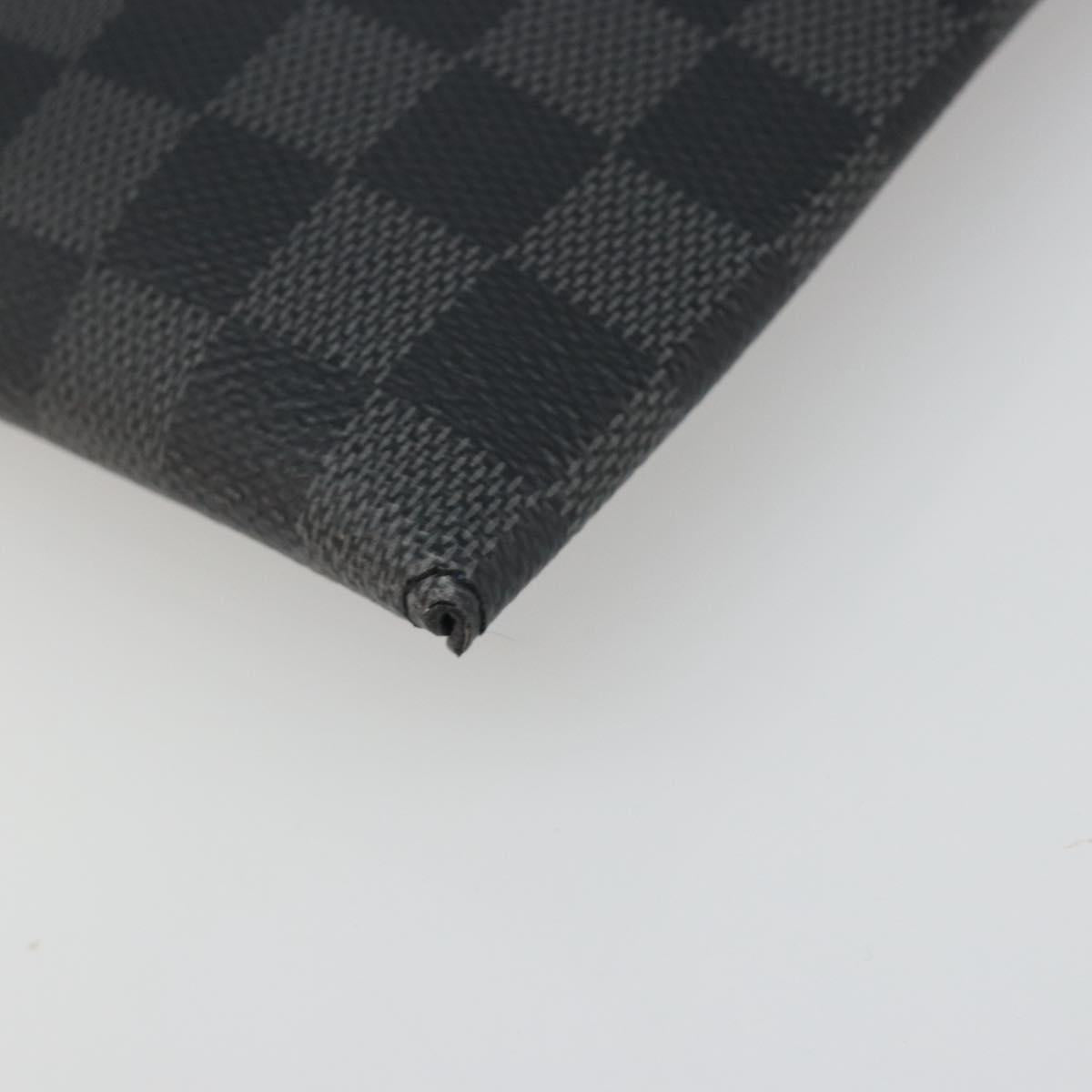 LOUIS VUITTON Damier Graphite Alpha Triple Pouch Bag N60255 LV Auth mr2593A