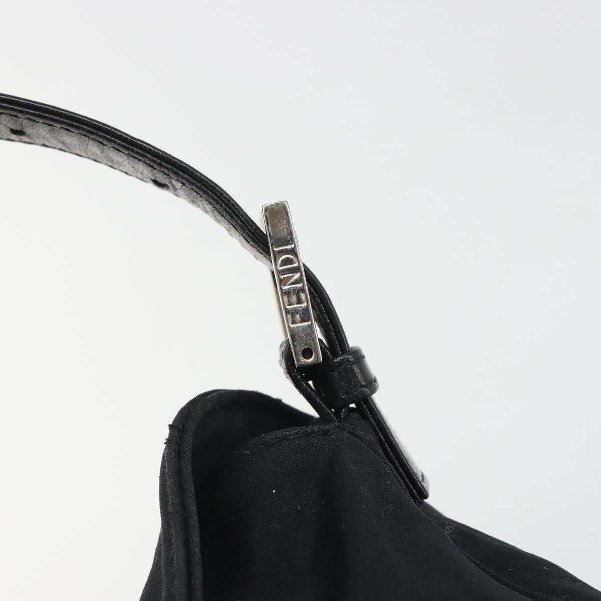 FENDI Hand Bag cotton Black Silver Auth mr2595