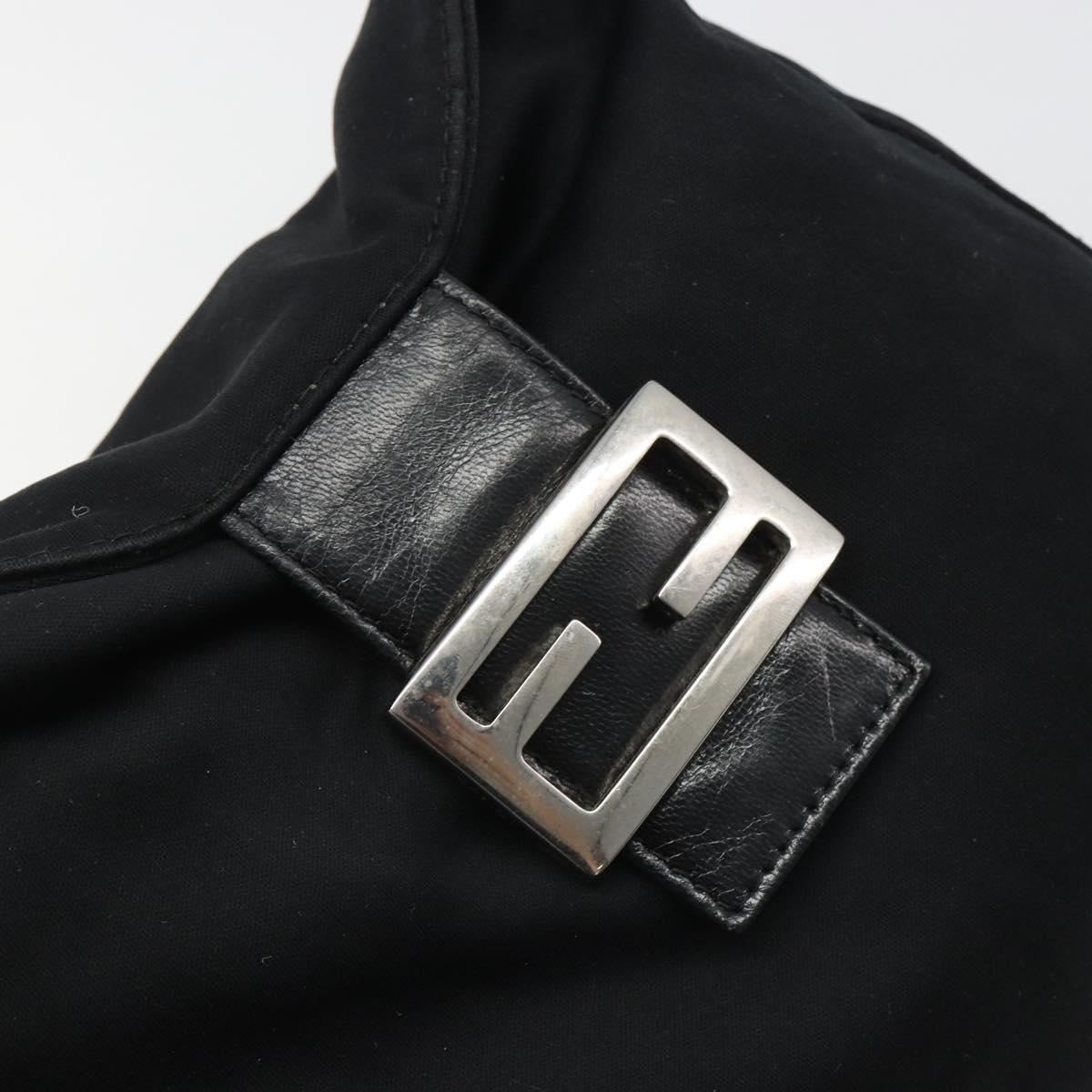 FENDI Hand Bag cotton Black Silver Auth mr2595