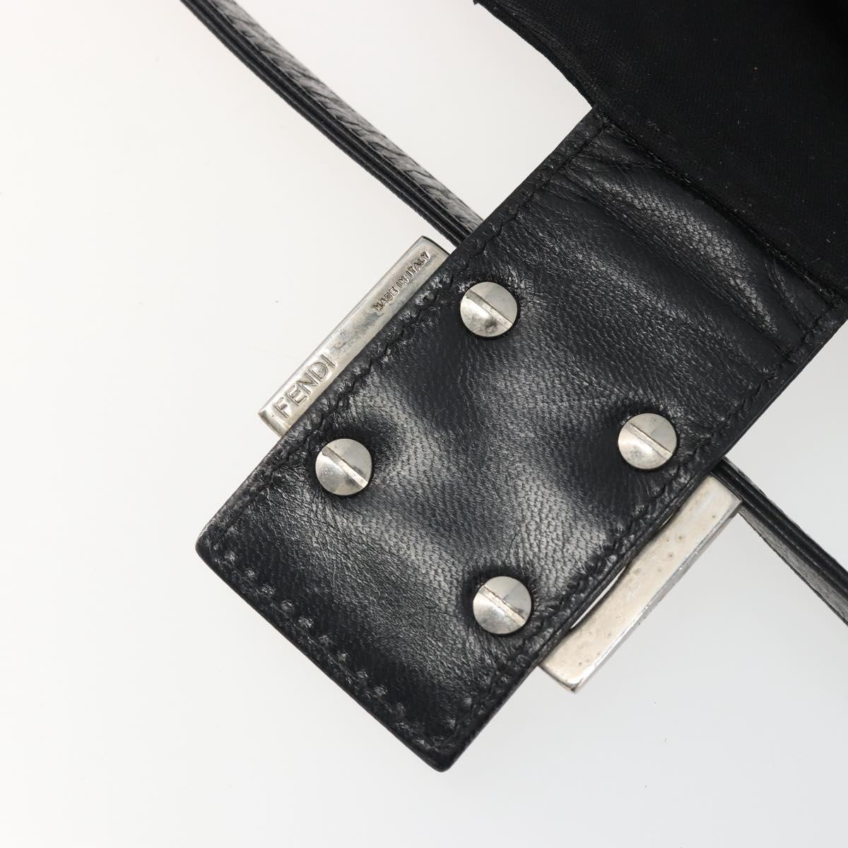 FENDI Hand Bag cotton Black Silver Auth mr2595