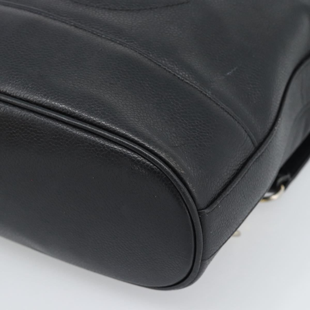 CHANEL Shoulder Bag Leather 2way Black Gold CC Auth mr2604V