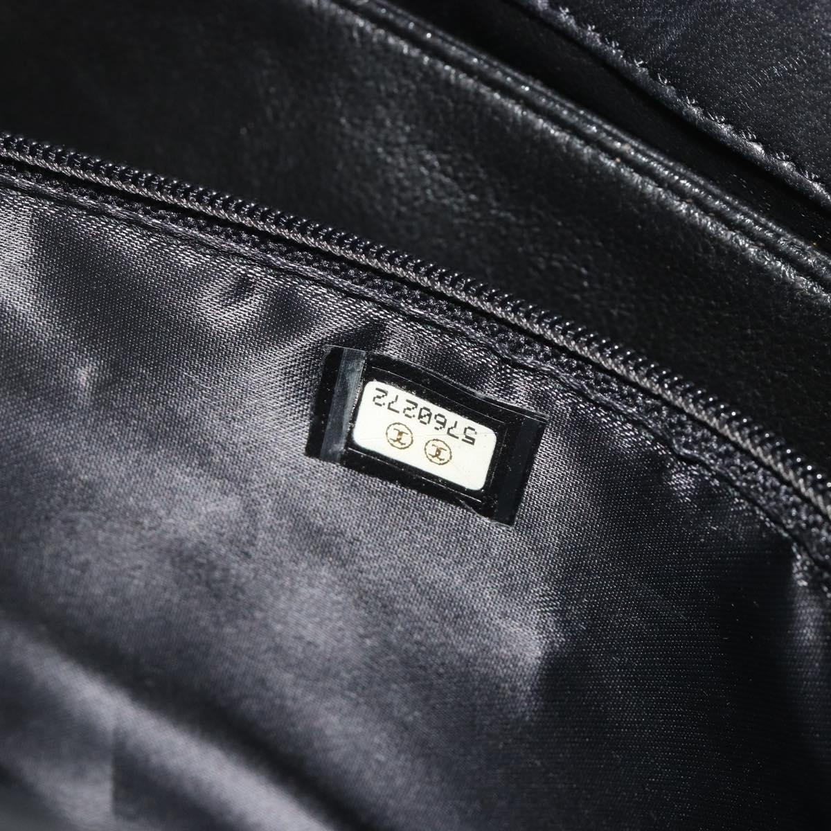 CHANEL Matelasse Shoulder Bag Leather Black Gold CC Auth mr2606V