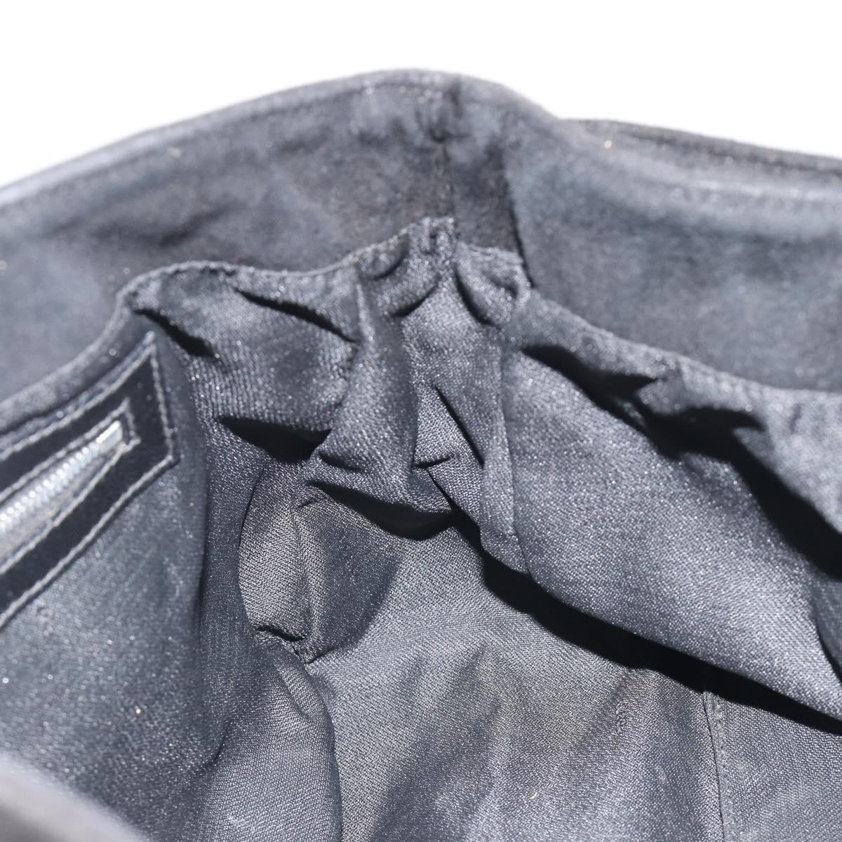 FENDI Hand Bag Suede Black Silver Auth mr2611A