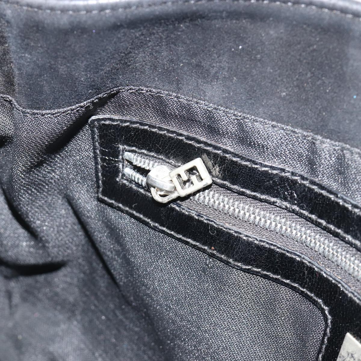 FENDI Hand Bag Suede Black Silver Auth mr2611A