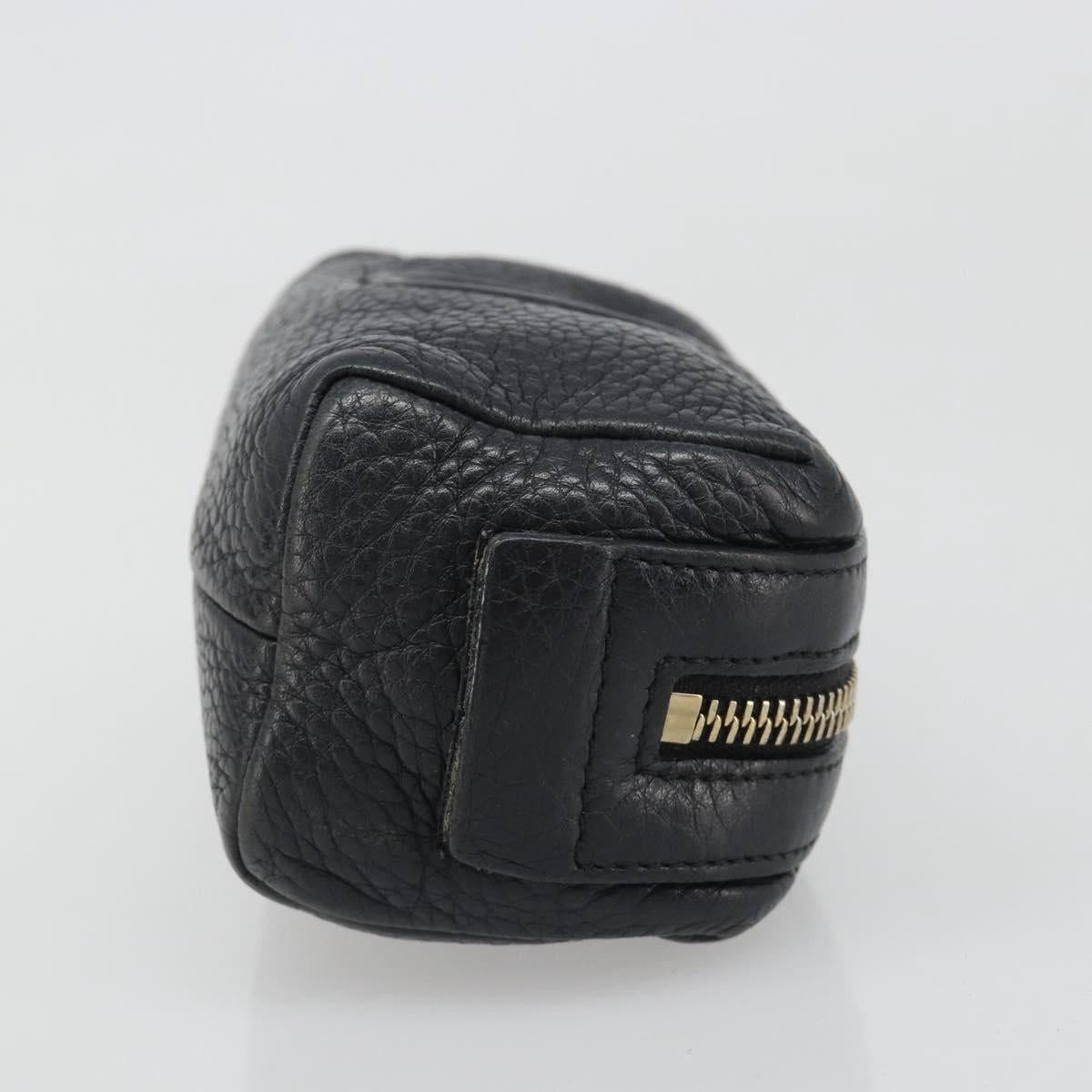 GUCCI Soho GG Pouch Leather Black Gold 308634 Auth mr2614