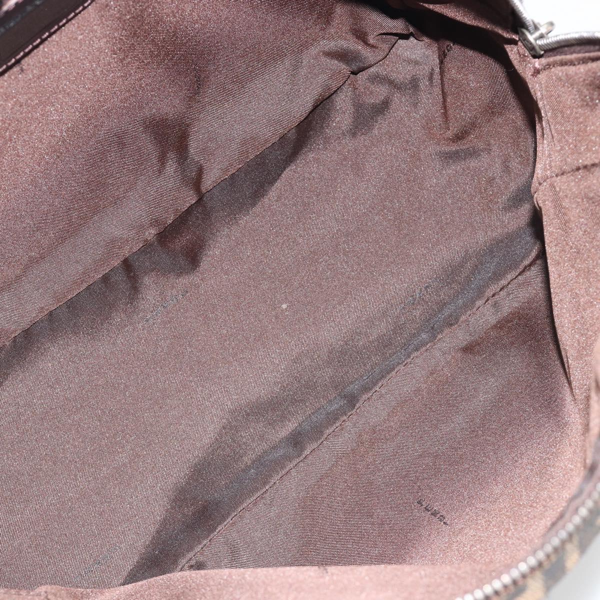 FENDI Zucca Canvas Hand Bag Black Brown Auth mr2615A