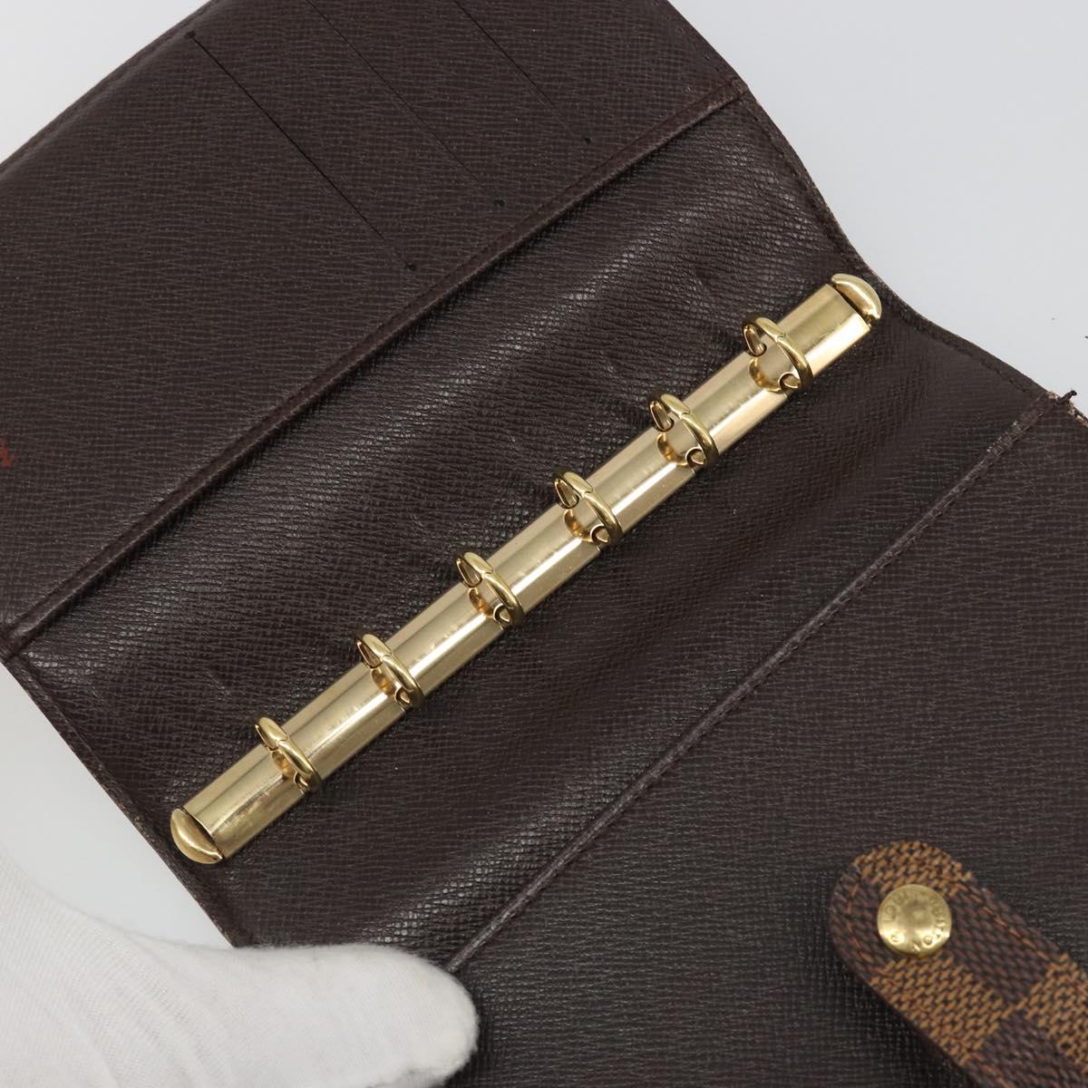 LOUIS VUITTON Damier Ebene Agenda PM Day Planner Cover R20700 LV Auth mr2618