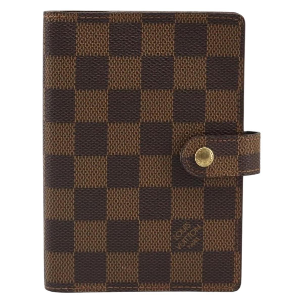 LOUIS VUITTON Damier Ebene Agenda PM Day Planner Cover R20700 LV Auth mr2618