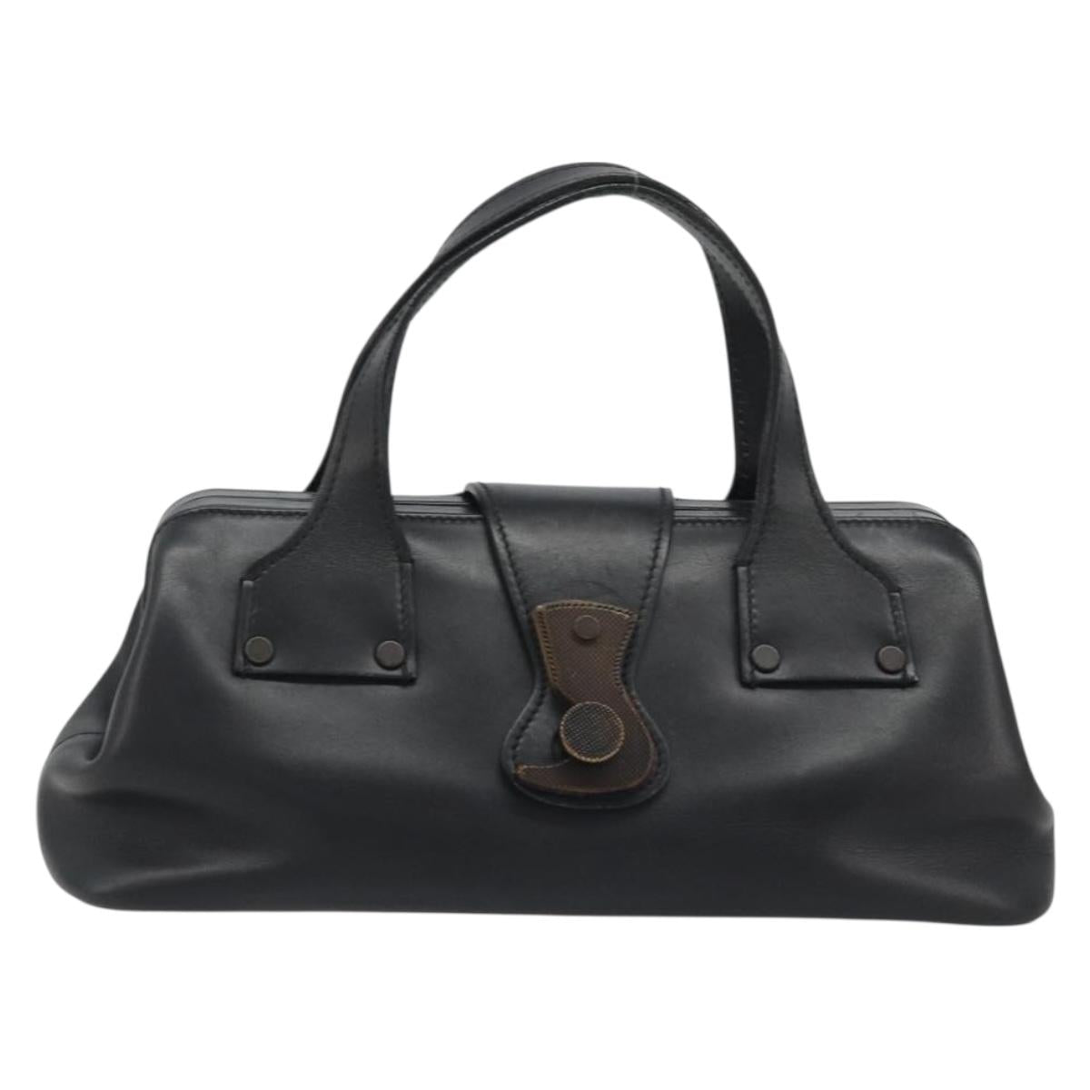 GUCCI Hand Bag Leather Black 105378 Auth mr2622A