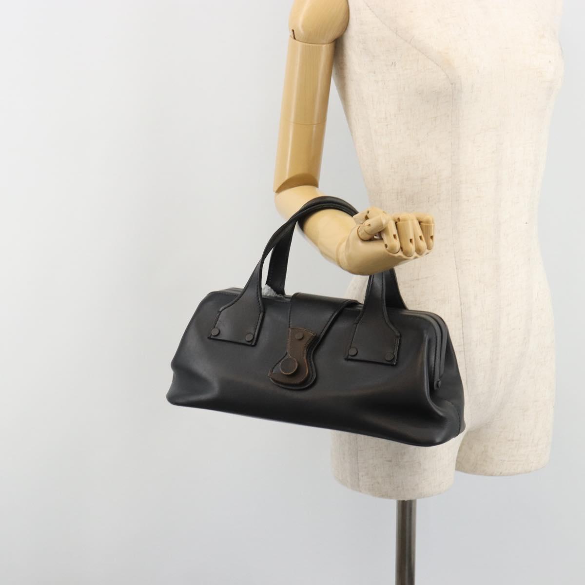 GUCCI Hand Bag Leather Black 105378 Auth mr2622A