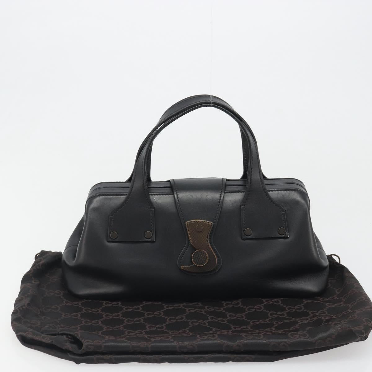 GUCCI Hand Bag Leather Black 105378 Auth mr2622A