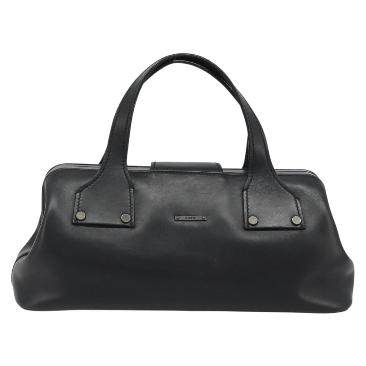 GUCCI Hand Bag Leather Black 105378 Auth mr2622A