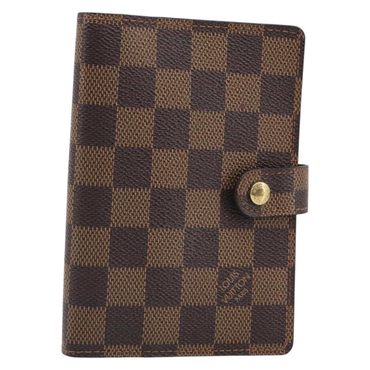 LOUIS VUITTON Damier Ebene Agenda PM Day Planner Cover R20700 LV Auth mr2623