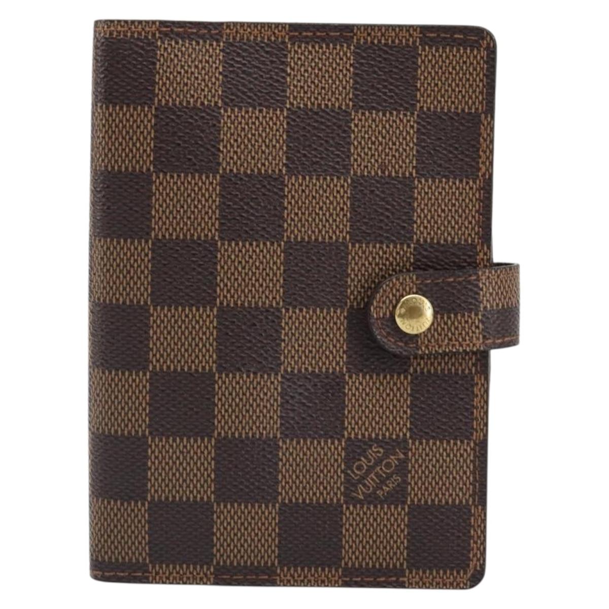 LOUIS VUITTON Damier Ebene Agenda PM Day Planner Cover R20700 LV Auth mr2623