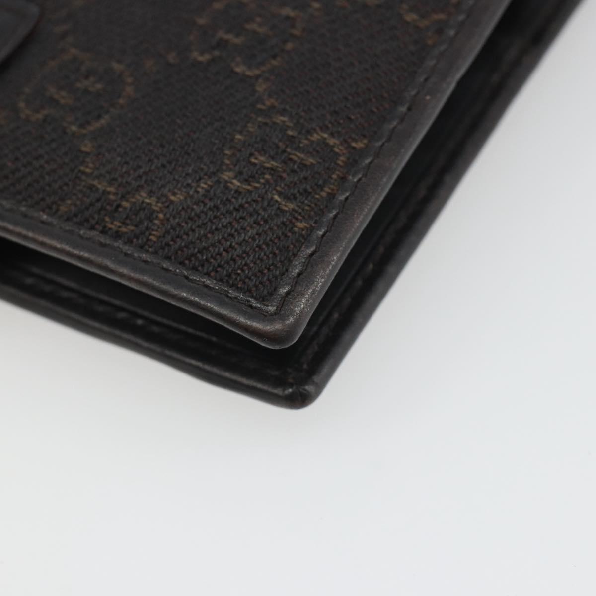 GUCCI GG Canvas Day Planner Cover Brown Silver Auth mr2627A