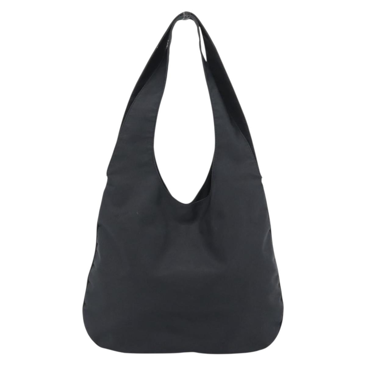 FENDI Shoulder Bag Nylon Black Silver Auth mr2630