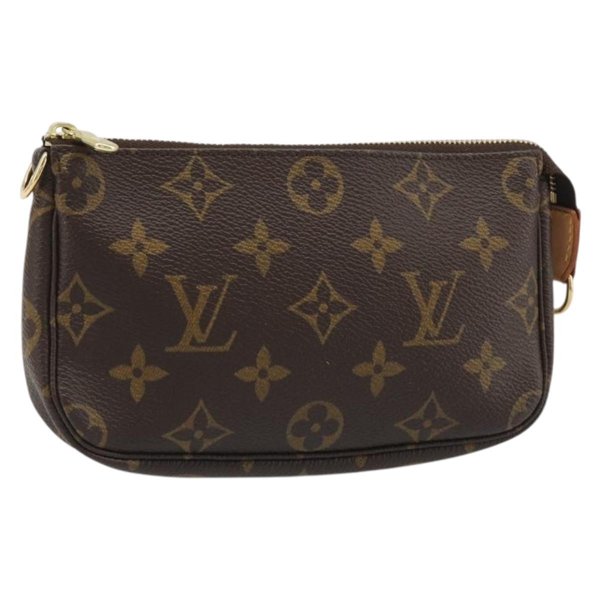 LOUIS VUITTON Monogram Mini Pochette Accessoires Pouch N41667 LV Auth mr2632