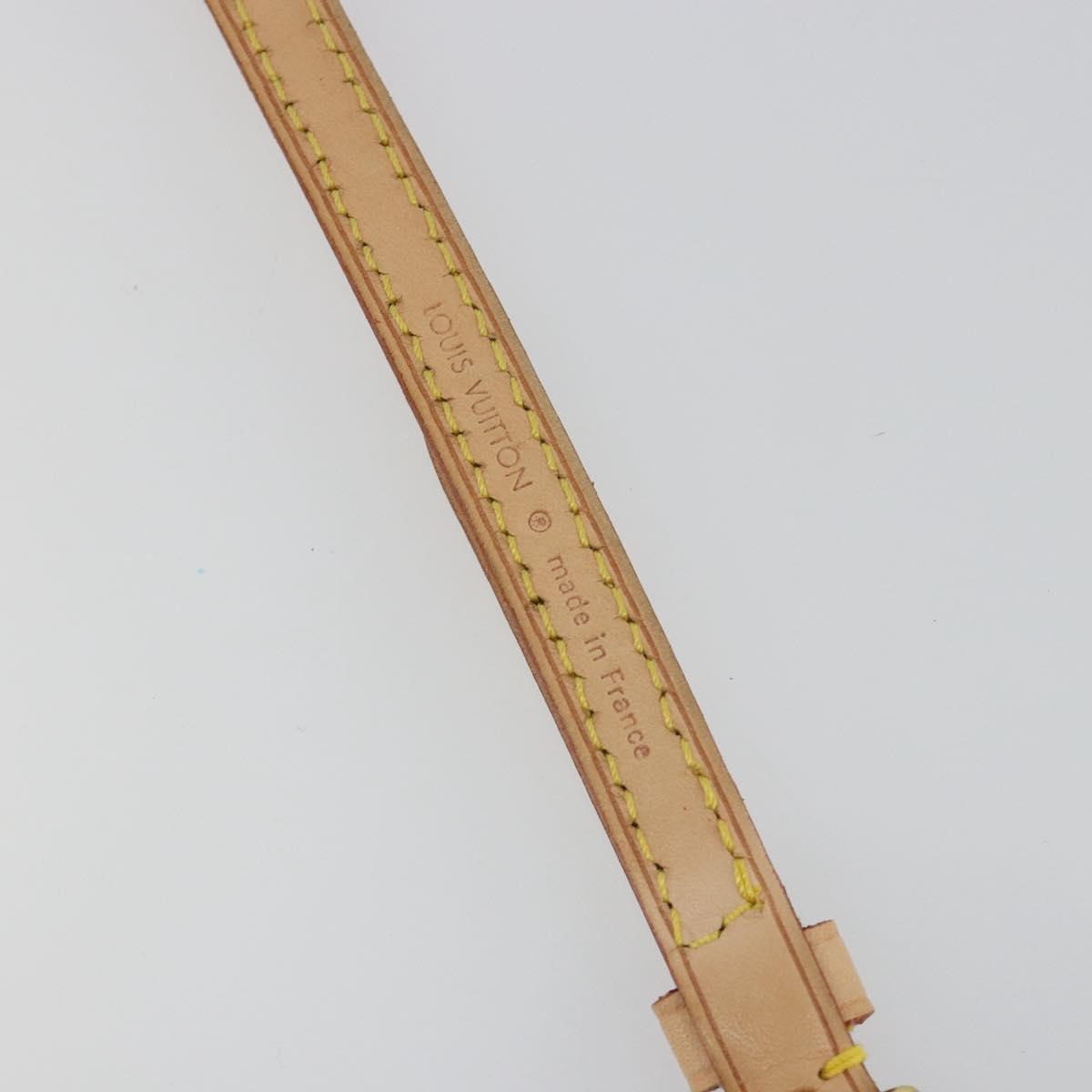LOUIS VUITTON Adjustable Shoulder Strap Leather 39.4""-47.2"" Beige Auth mr2635