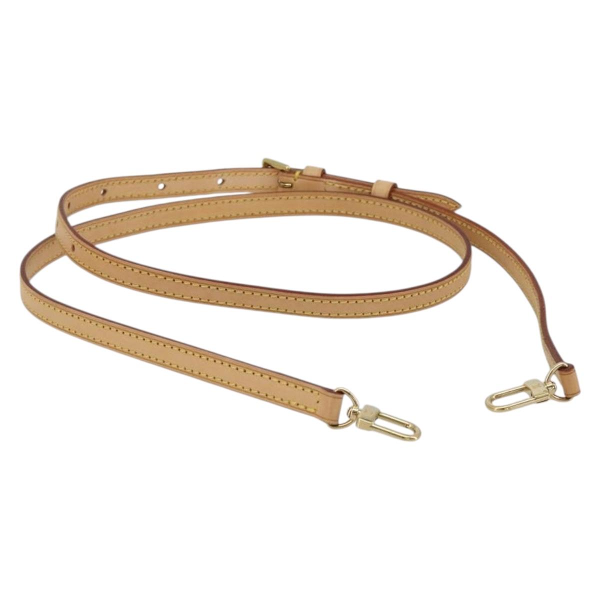 LOUIS VUITTON Adjustable Shoulder Strap Leather 39.4""-47.2"" Beige Auth mr2635