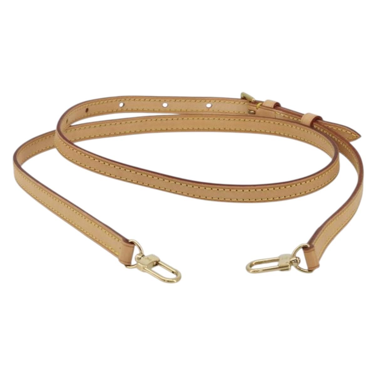LOUIS VUITTON Adjustable Shoulder Strap Leather 39.4""-47.2"" Beige Auth mr2635