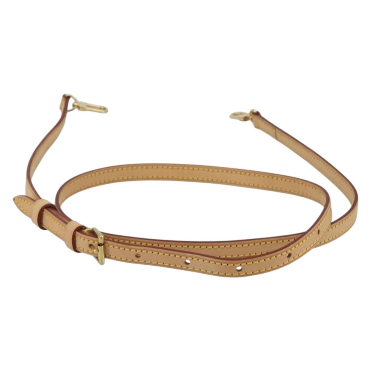 LOUIS VUITTON Adjustable Shoulder Strap Leather 39.4""-47.2"" Beige Auth mr2635