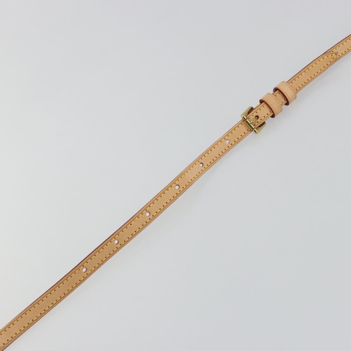 LOUIS VUITTON Adjustable Shoulder Strap Leather 39.4""-47.2"" Beige Auth mr2635