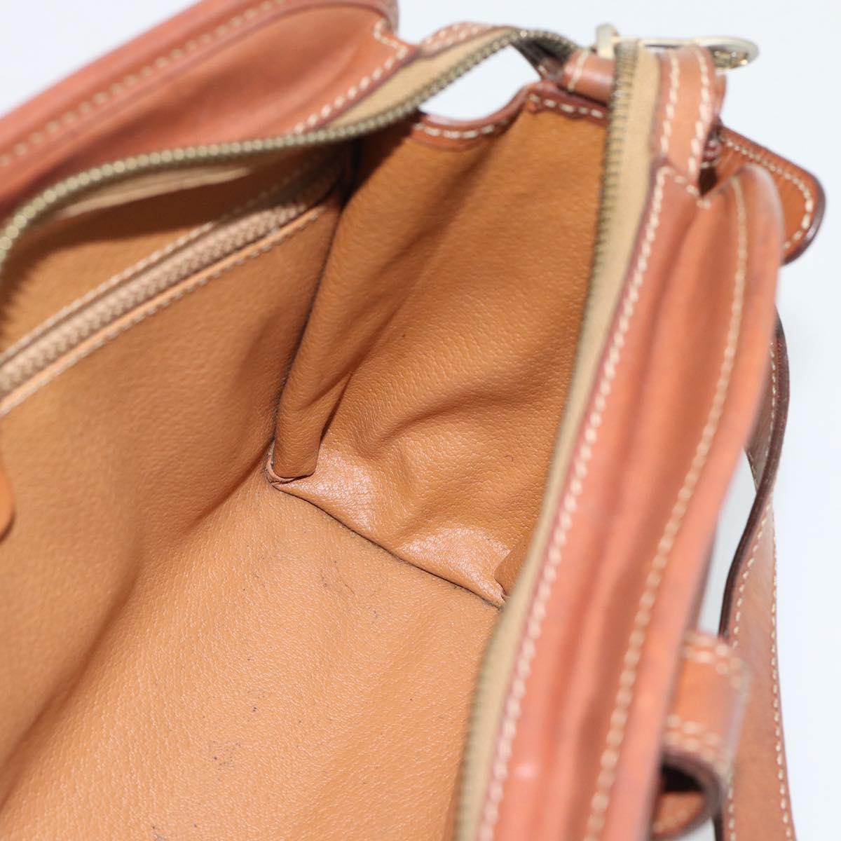 CELINE Macadam Canvas Shoulder Bag PVC Beige Gold Auth mr2636