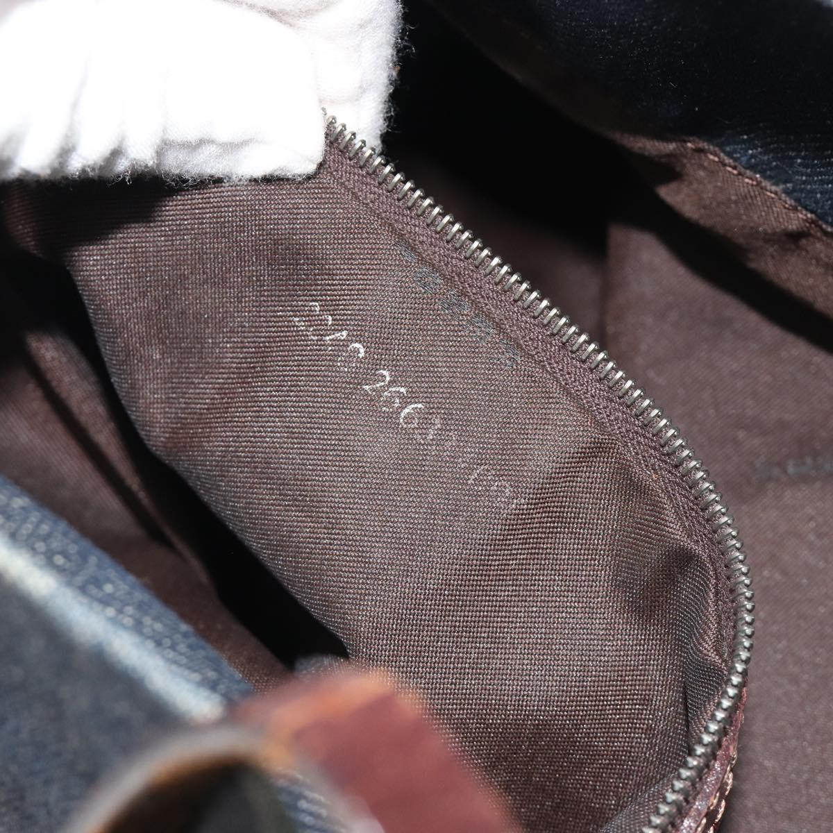 FENDI Tote Bag Denim Blue Silver Auth mr2637