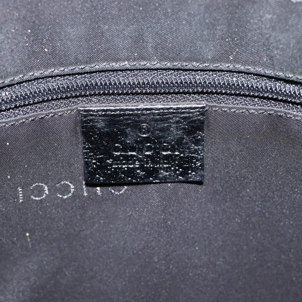 GUCCI Hand Bag Nylon Black Silver 001 3734 Auth mr2639