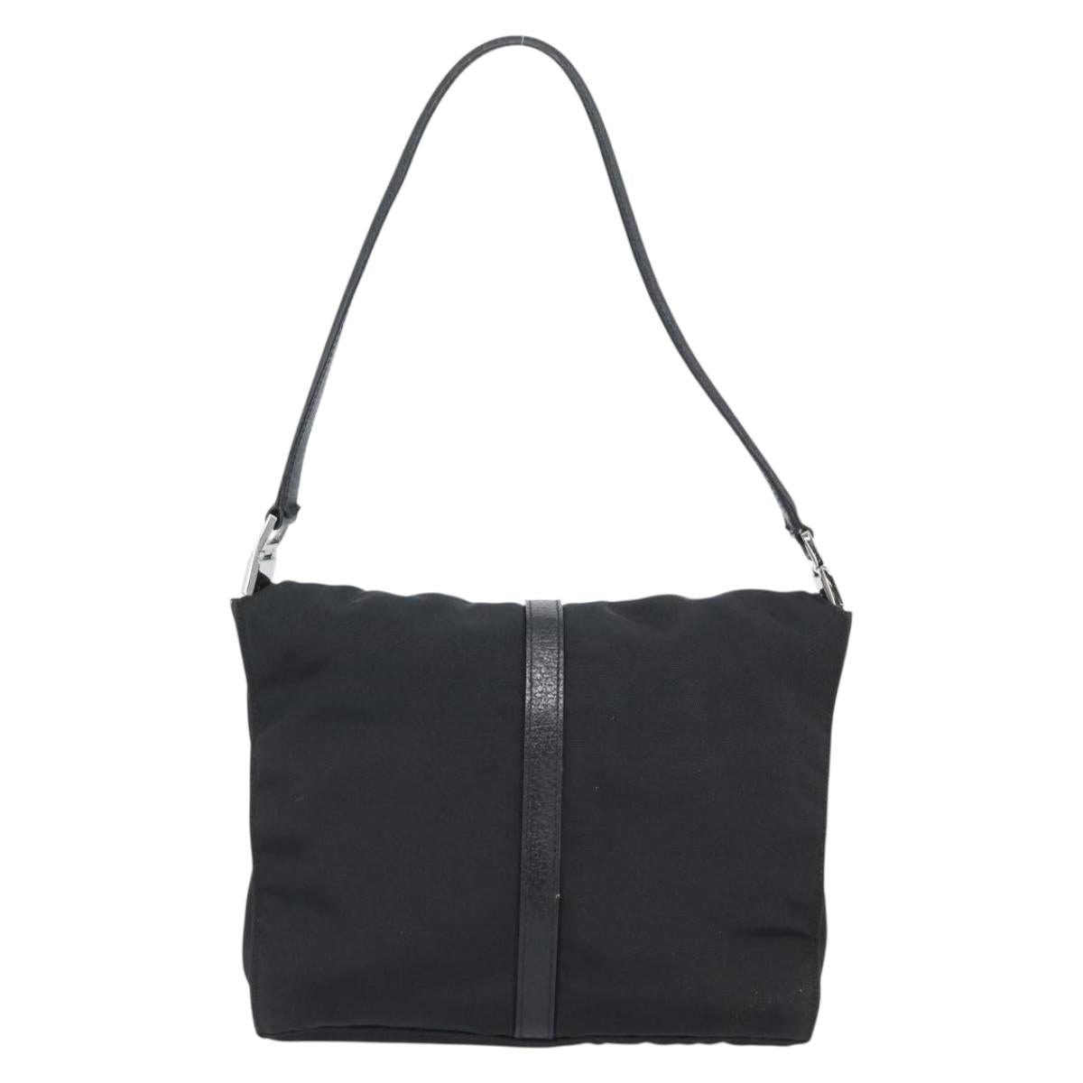 GUCCI Hand Bag Nylon Black Silver 001 3734 Auth mr2639