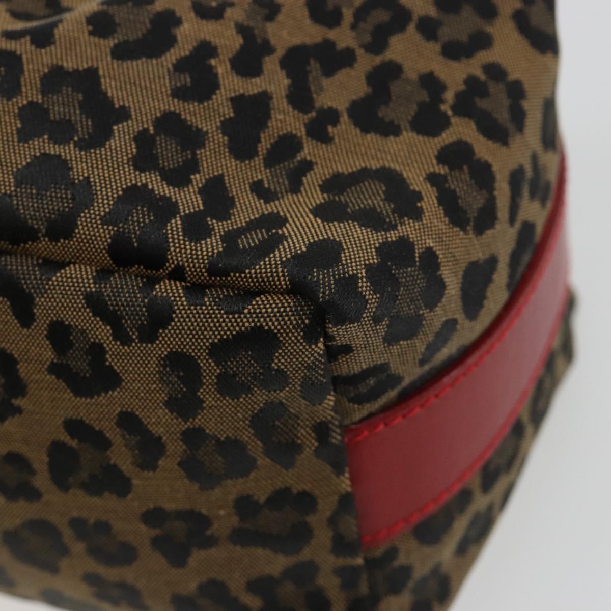 FENDI Pouch Canvas Brown Gold Auth mr2641