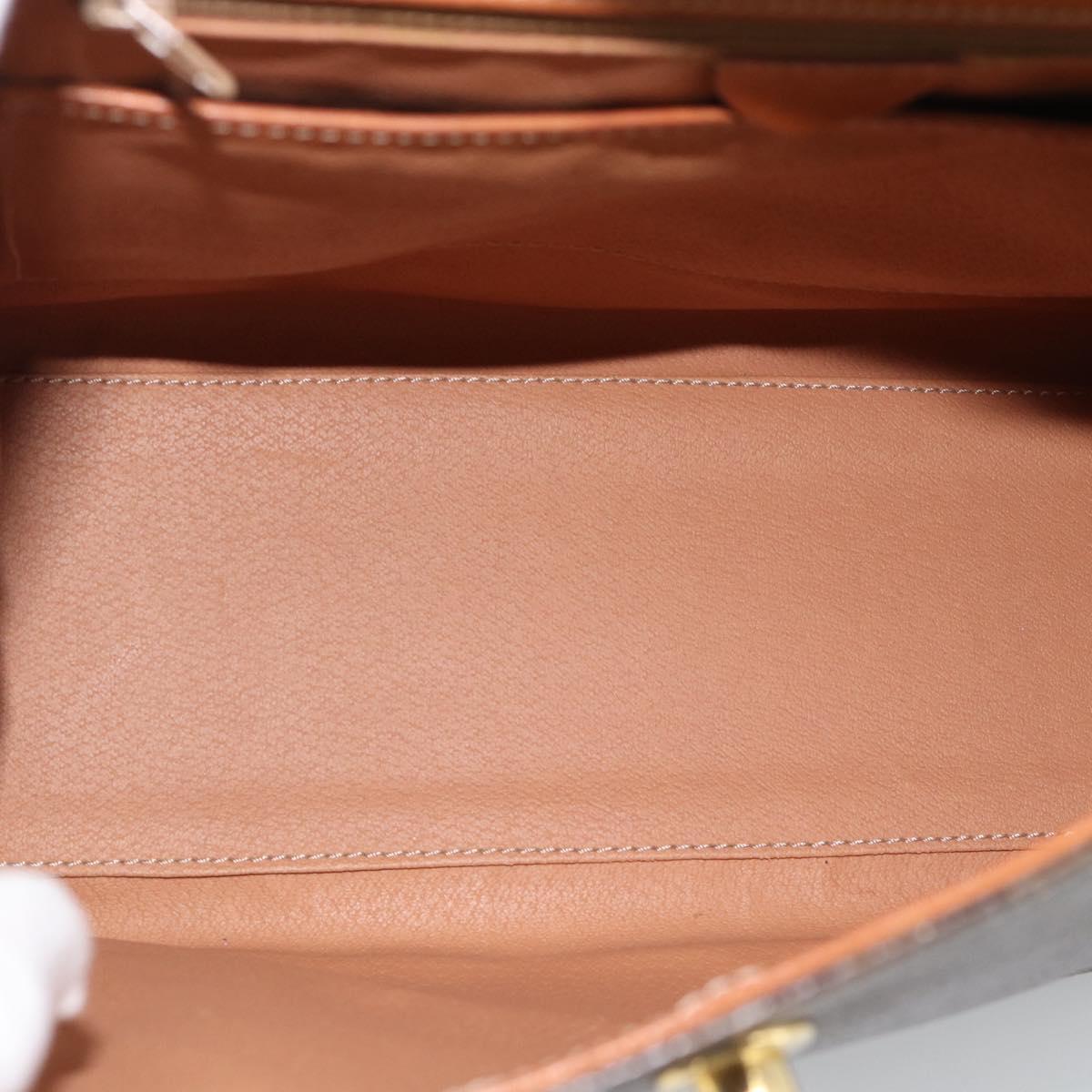 CELINE Macadam Canvas Hand Bag PVC Leather Brown Gold Auth mr2642