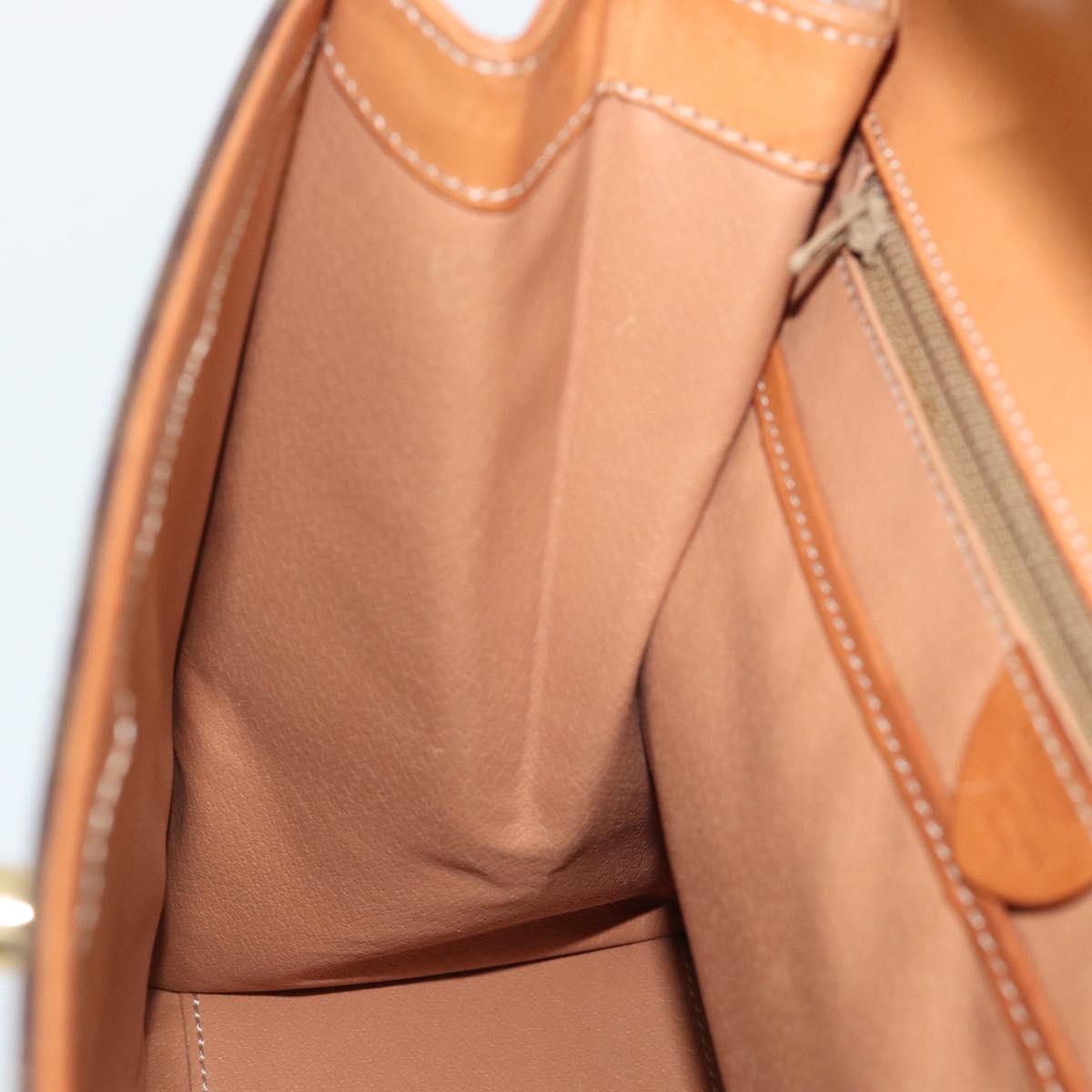 CELINE Macadam Canvas Hand Bag PVC Leather Brown Gold Auth mr2642