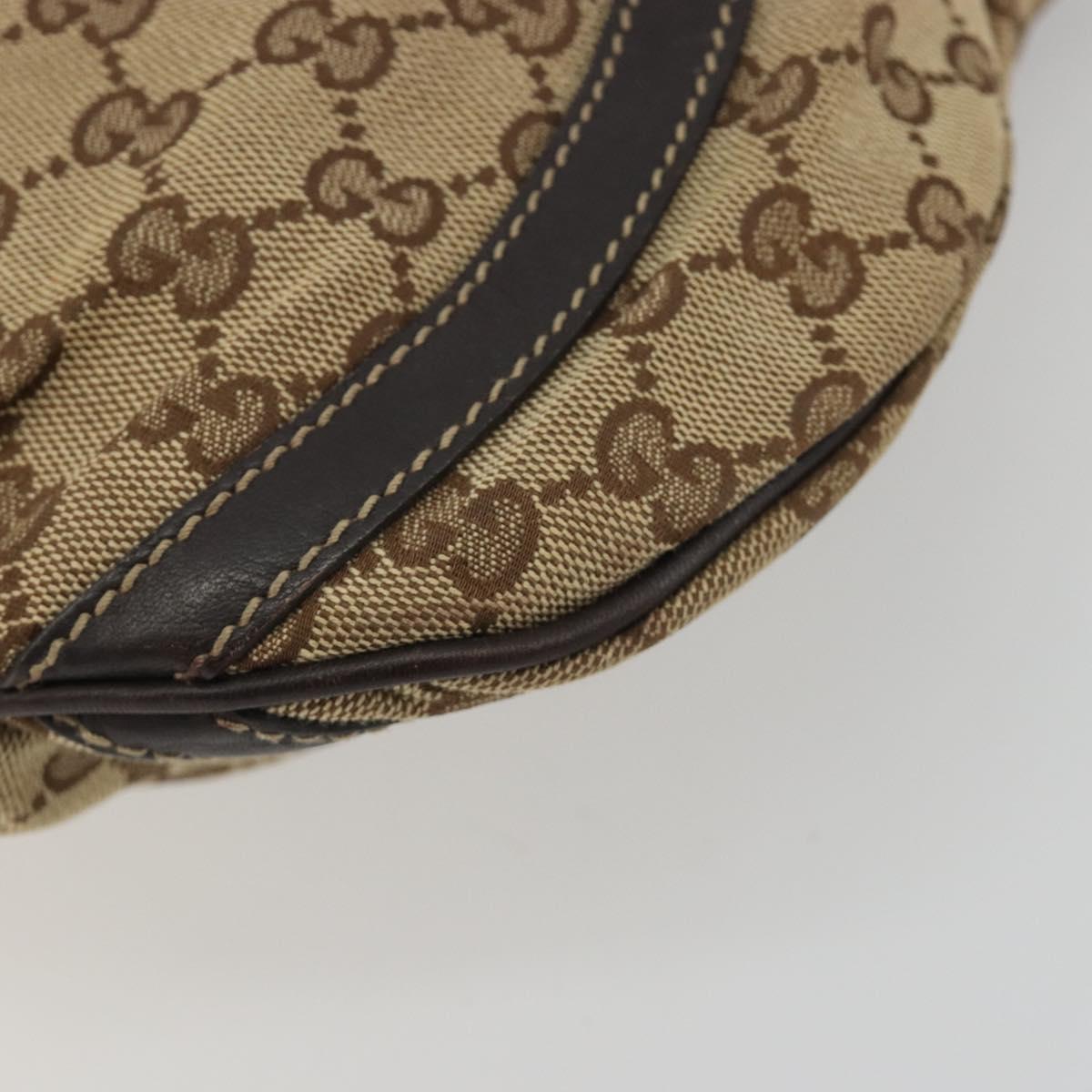 GUCCI GG Canvas Shoulder Bag Beige Gold 203257 Auth mr2643