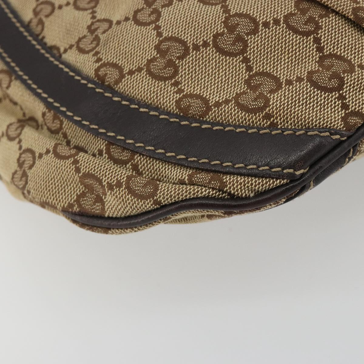 GUCCI GG Canvas Shoulder Bag Beige Gold 203257 Auth mr2643