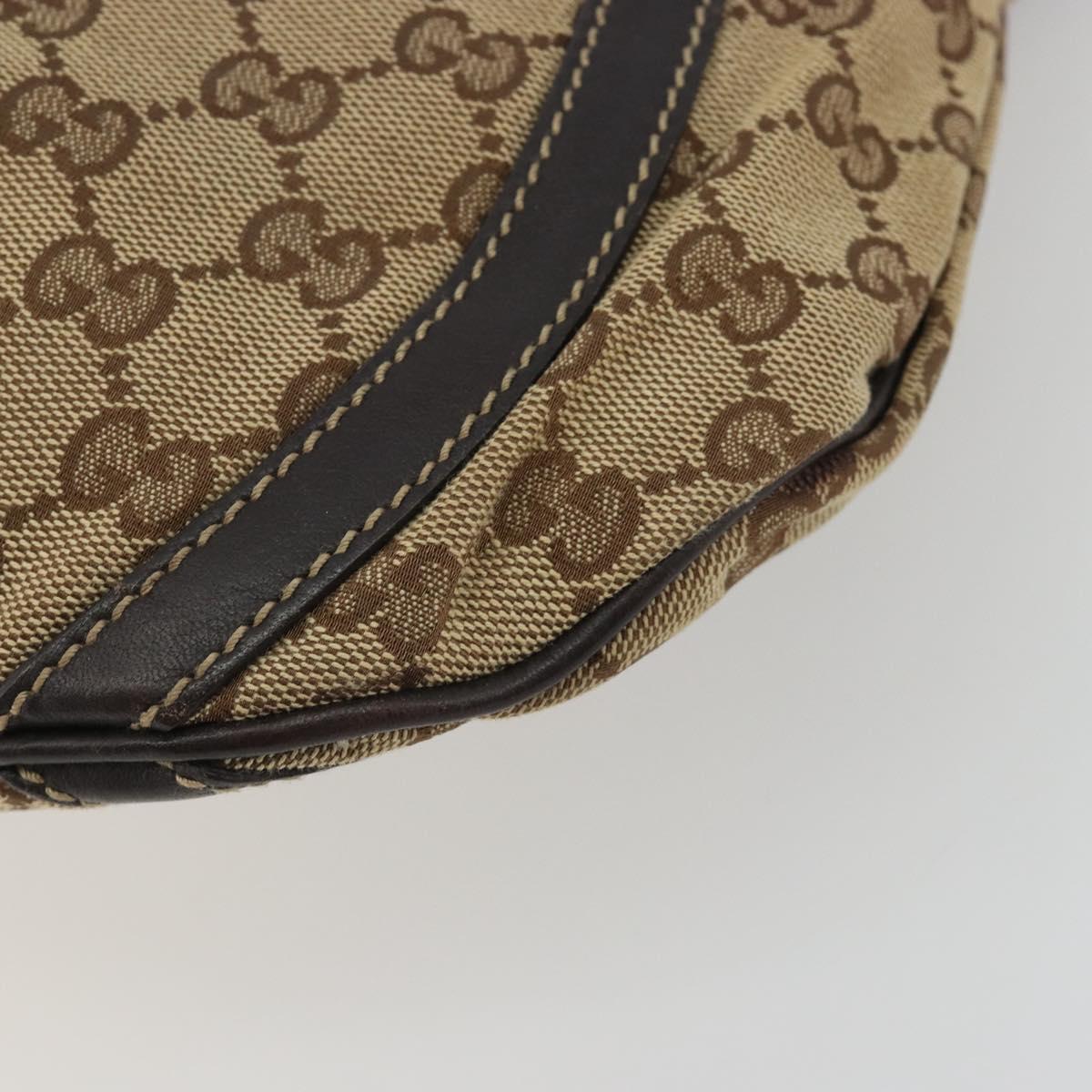 GUCCI GG Canvas Shoulder Bag Beige Gold 203257 Auth mr2643
