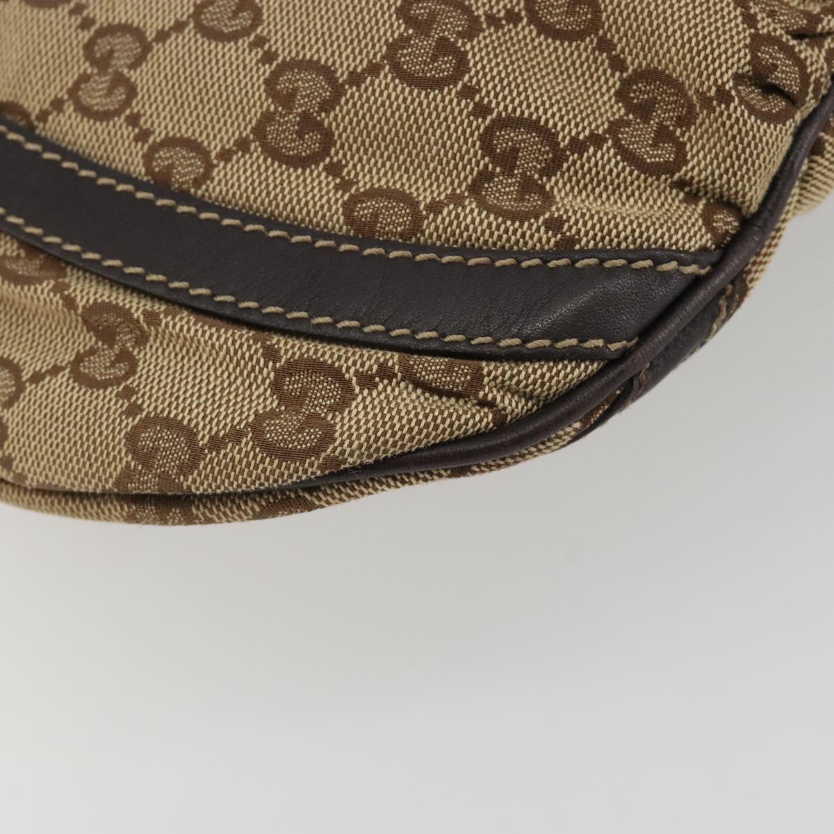 GUCCI GG Canvas Shoulder Bag Beige Gold 203257 Auth mr2643