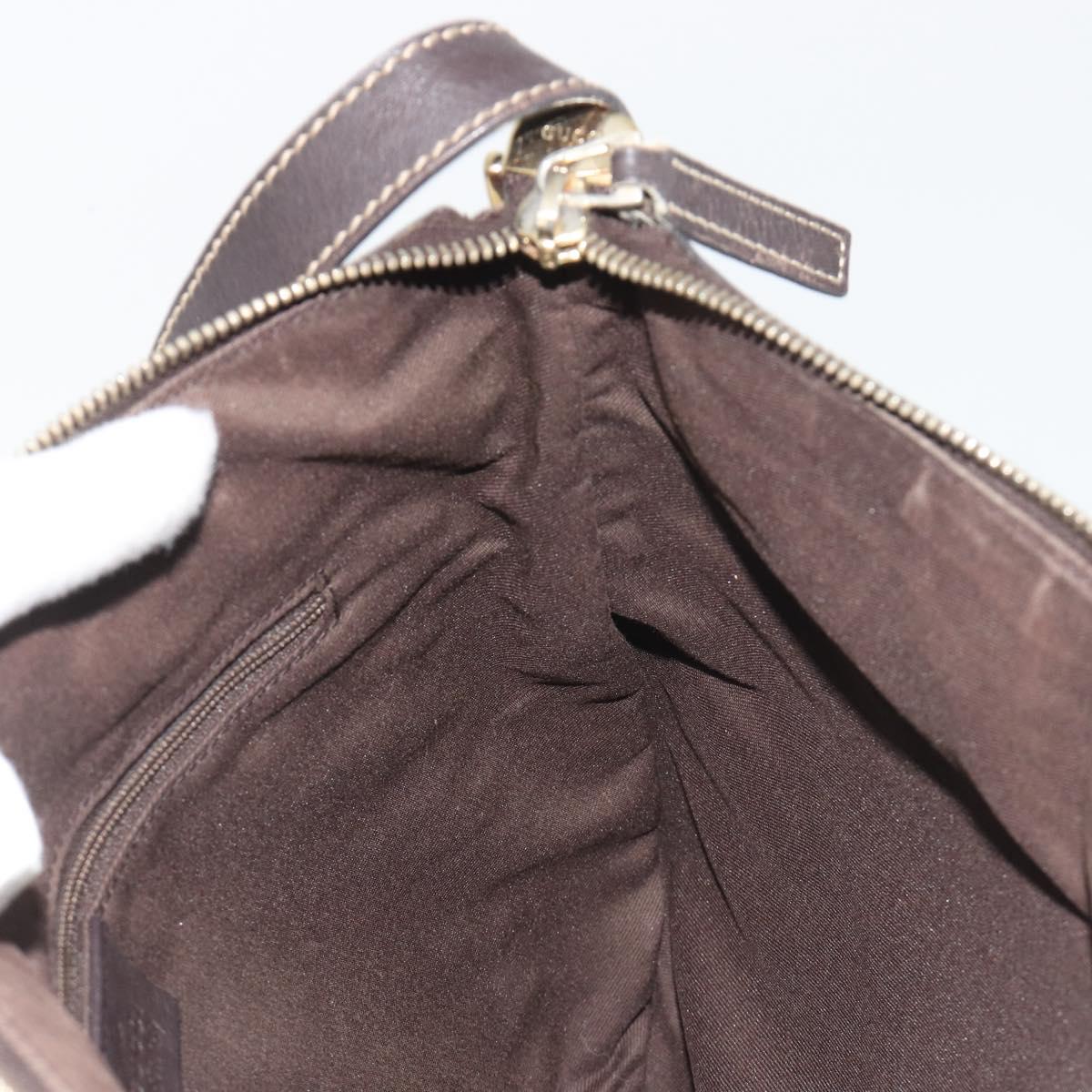 GUCCI GG Canvas Shoulder Bag Beige Gold 203257 Auth mr2643