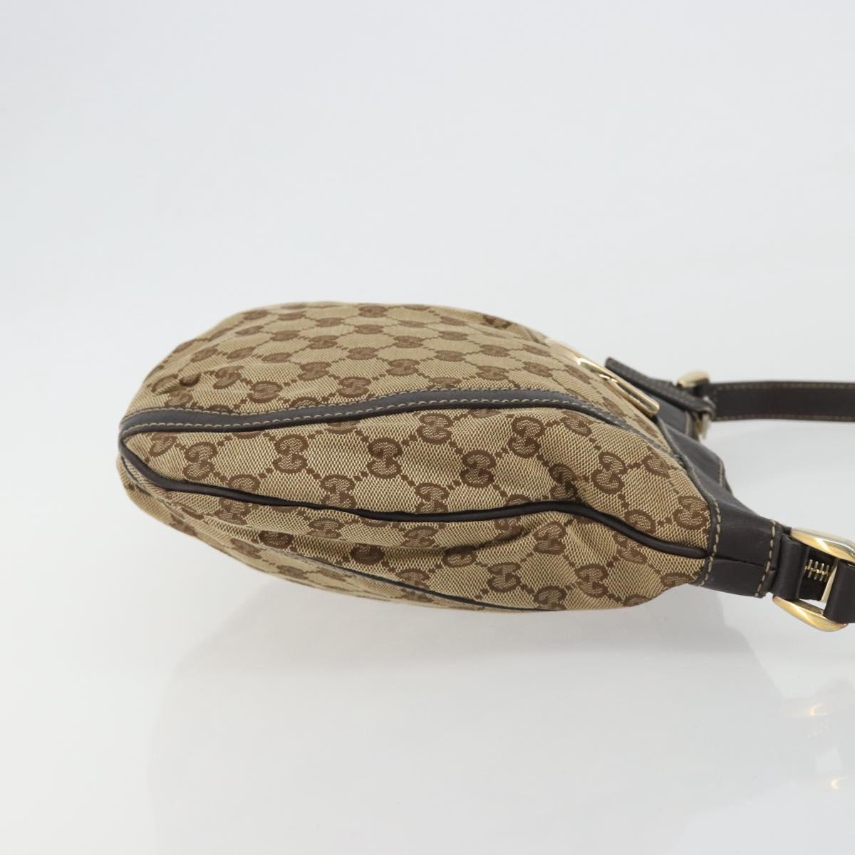 GUCCI GG Canvas Shoulder Bag Beige Gold 203257 Auth mr2643