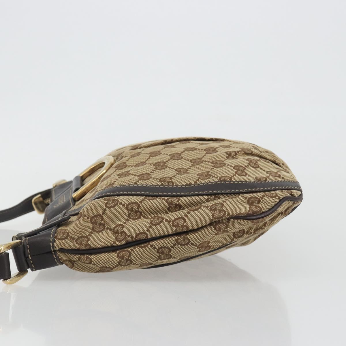 GUCCI GG Canvas Shoulder Bag Beige Gold 203257 Auth mr2643
