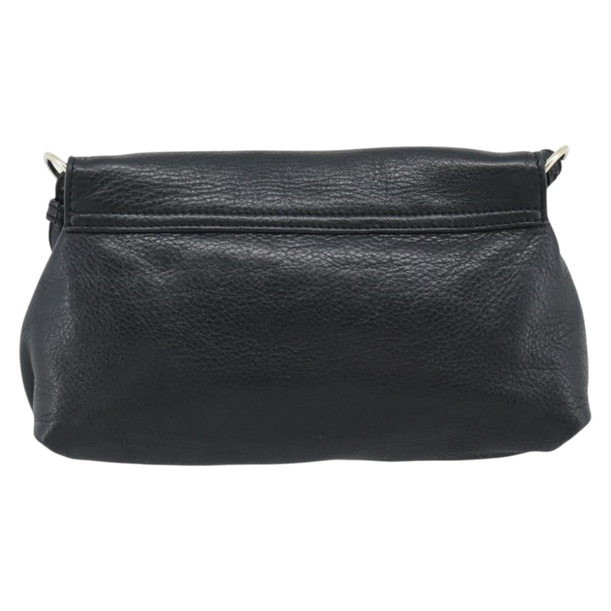 Chloe Shoulder Bag Leather Black Gold Auth mr2644