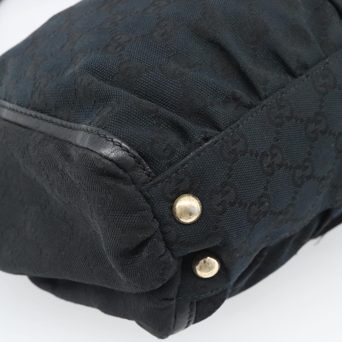 GUCCI GG Canvas Hand Bag Black Gold 189831 Auth mr2645