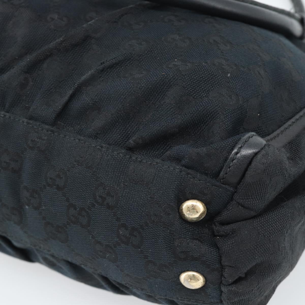 GUCCI GG Canvas Hand Bag Black Gold 189831 Auth mr2645