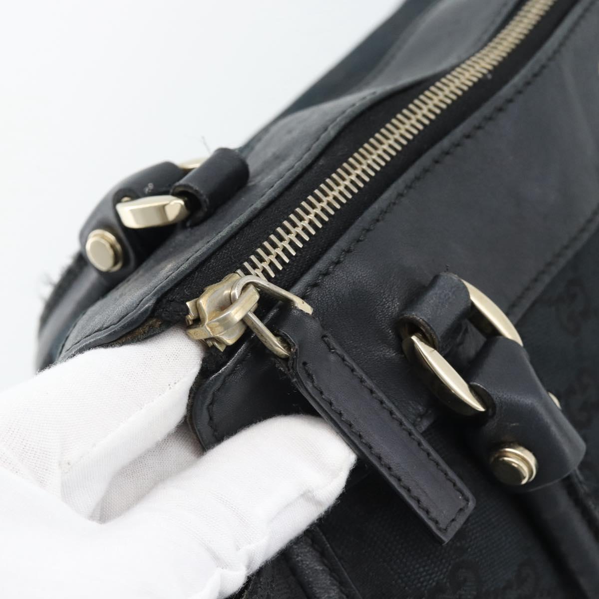 GUCCI GG Canvas Hand Bag Black Gold 189831 Auth mr2645