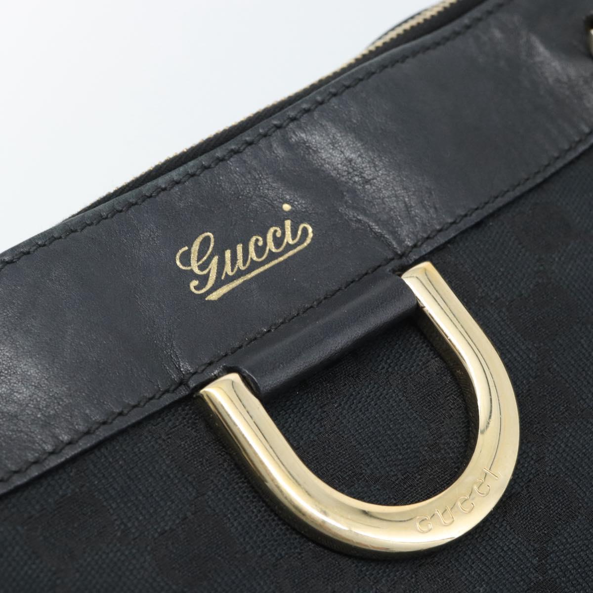 GUCCI GG Canvas Hand Bag Black Gold 189831 Auth mr2645