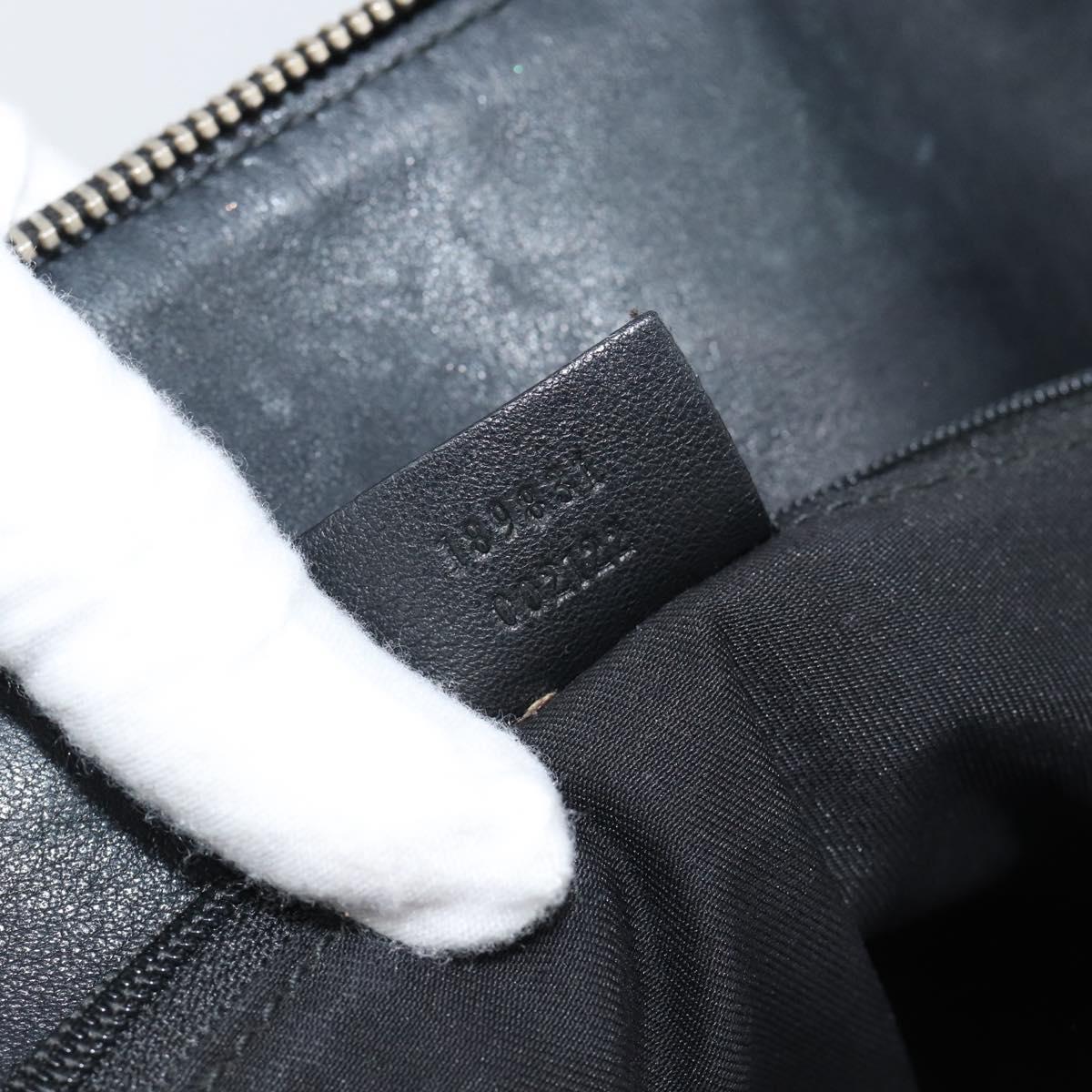 GUCCI GG Canvas Hand Bag Black Gold 189831 Auth mr2645