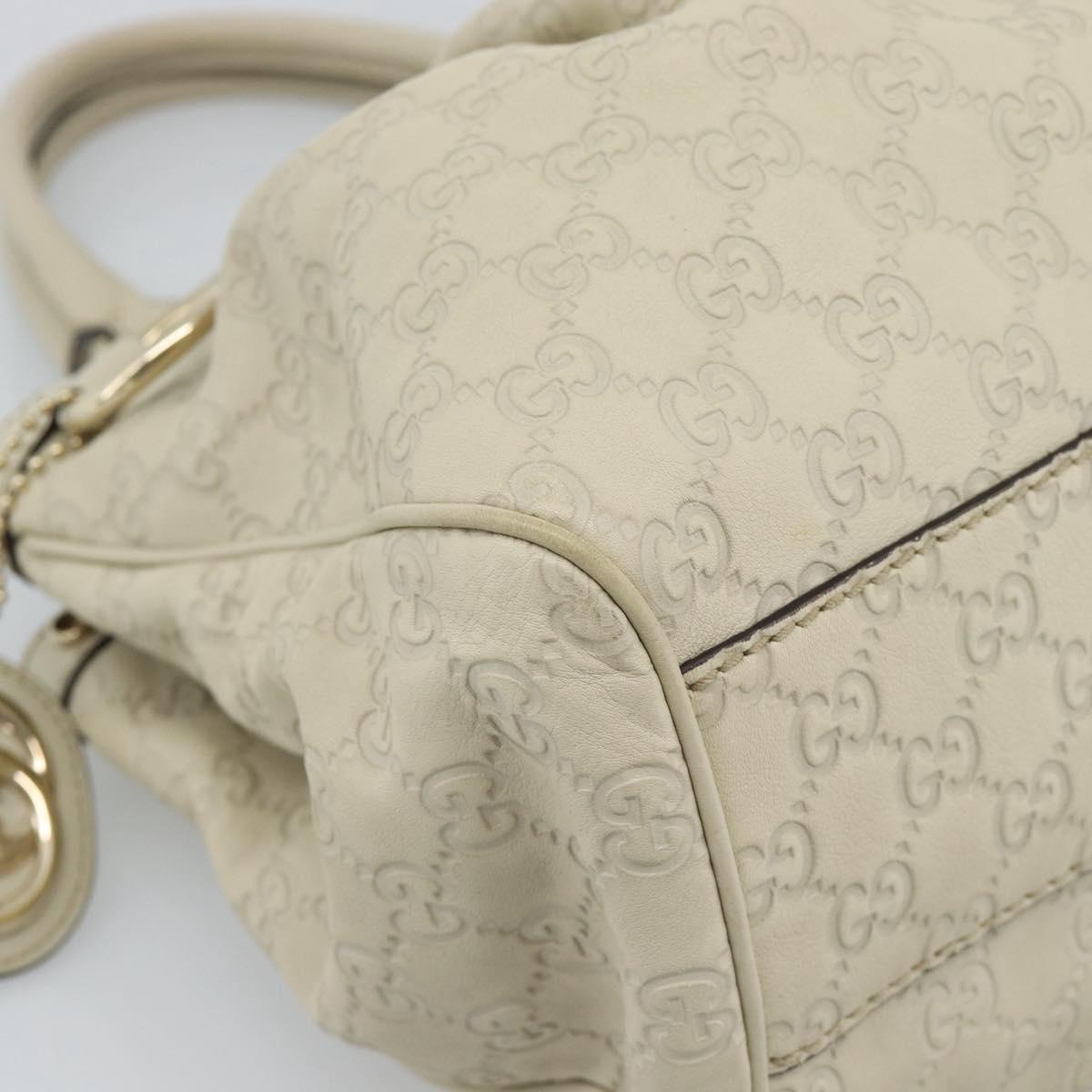 GUCCI GG Canvas Guccissima Tote Bag Leather Beige Gold 211944 Auth mr2648A